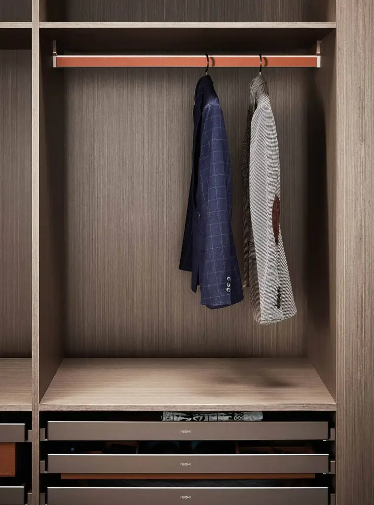 Leather Covered Hanger Closet with light